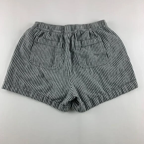 Old Navy Black White Striped High Rise Linen Blend Pull On Shorts XS - Picture 5 of 5